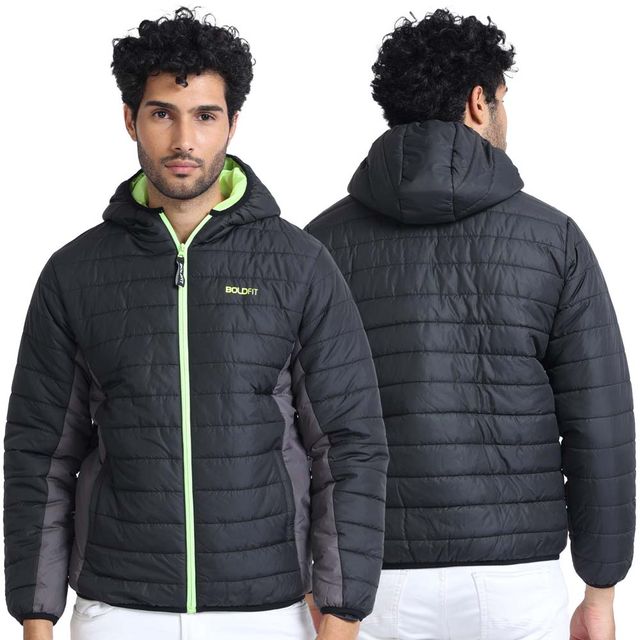 Boldfit Men's Winter Jacket Polyester Padded Bomber Lightweight | L